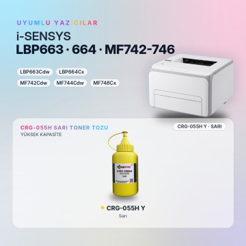 Canon CRG-055H Toner Tozu Sarı 140GR / LBP663Cdw / LBP664Cx / MF742Cdw / MF744Cdw / MF746Cx