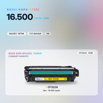 HP CF322A 652A Muadil Toner Sarı / Hp M651 / M680