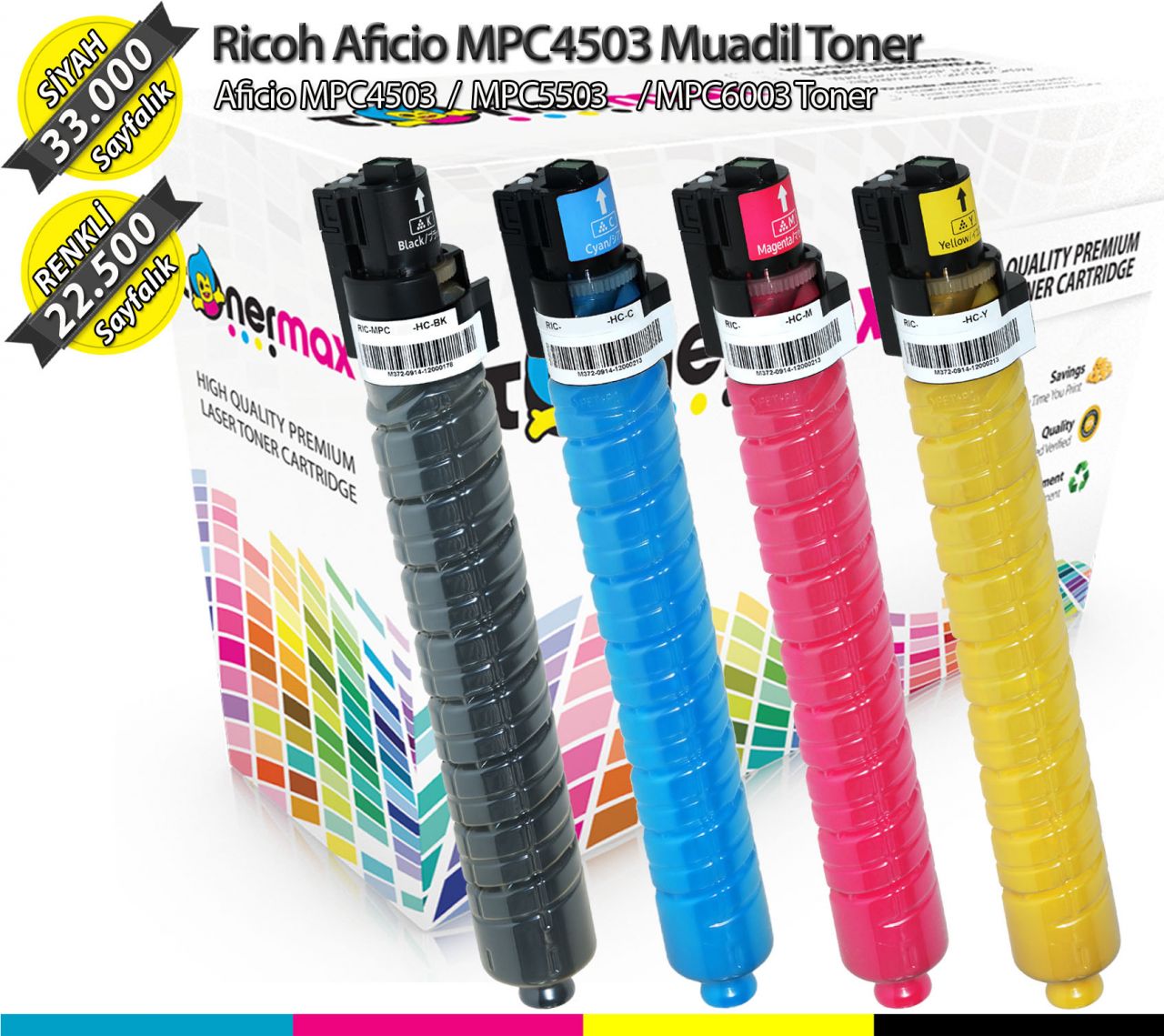 Ricoh MPC4503 Muadil Toner Set / MPC5503 / MPC6003 / MPC4504 / MPC5504 / MPC6004