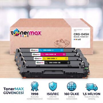 Canon CRG-045H CMYK Muadil Toner Seti - Çipli / LBP611Cn / LBP613Cdw / MF631Cn / MF633Cdw / MF635Cx