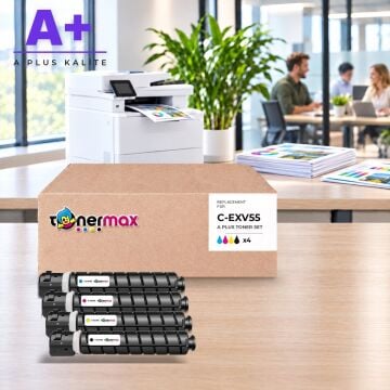Canon C-EXV55 CMYK Muadil Toner Seti A Plus / iR-ADV C256 / C356 II · DX C257 / C357
