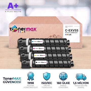 Canon C-EXV55 CMYK Muadil Toner Seti A Plus / iR-ADV C256 / C356 II · DX C257 / C357