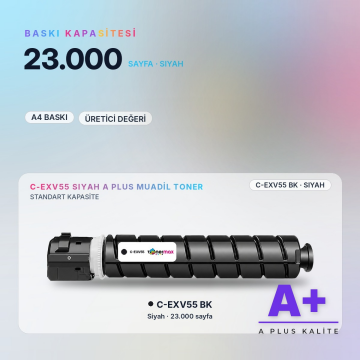 Canon C-EXV55 Siyah Muadil Toner A Plus / iR-ADV C256 / C356 II · DX C257 / C357