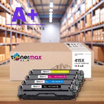 Hp 415X CMYK Muadil Toner Seti A Plus / Color LaserJet Pro M454 / M479 · Enterprise M455 / M480 / W2030X / W2031X / W2032X / W2033X
