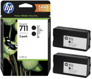 HP 711 P2V31A Siyah 2'li Kartuş 80ML / Hp Designjet T120 HP Designjet T520 Kartuş