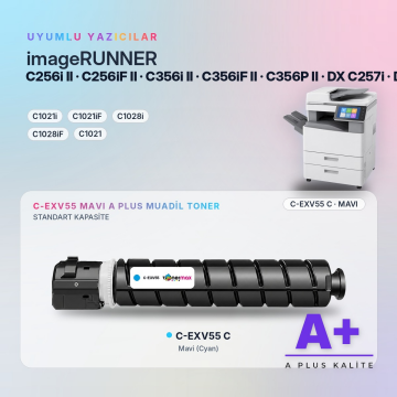 Canon C-EXV55 Mavi Muadil Toner A Plus / iR-ADV C256 / C356 II · DX C257 / C357