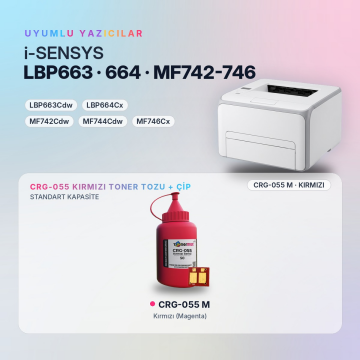 Canon CRG-055 Toner Tozu + Çip Kırmızı 50GR / LBP663Cdw / LBP664Cx / MF742Cdw / MF744Cdw / MF746Cx