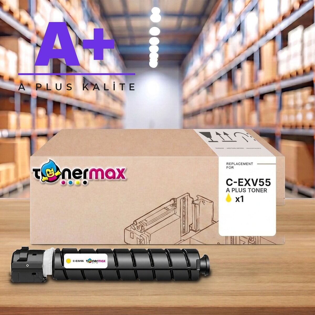 Canon C-EXV55 Y Sarı A Plus muadil toner