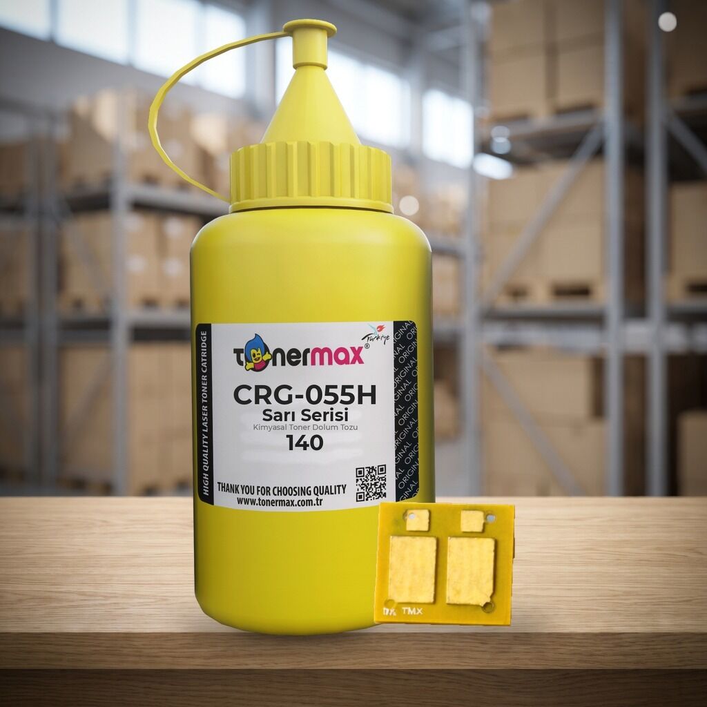 TonerMAX® CRG-055H Sarı Toner Tozu + Çip