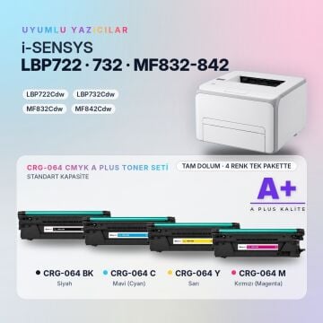 Canon CRG-064 CMYK Muadil Toner Seti A Plus / LBP722Cdw / LBP732Cdw / MF832Cdw / MF842Cdw