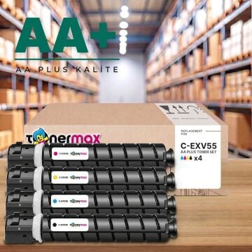 Canon C-EXV55 CMYK Muadil Toner Seti AA Plus / iR-ADV C256 / C356 II · DX C257 / C357