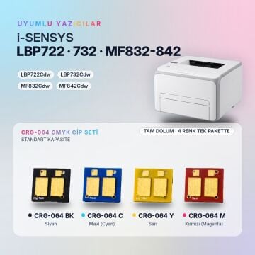 Canon CRG-064 CMYK Set Çip / LBP722Cdw / LBP732Cdw / MF832Cdw / MF842Cdw