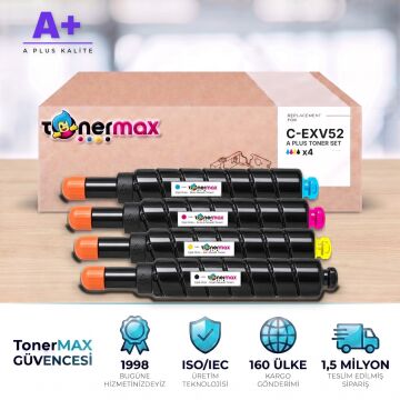 Canon C-EXV52 CMYK Muadil Toner Seti A Plus / IR-ADV DX C7700 / C7765 / C7770 / C7780