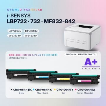 Canon CRG-064H CMYK Muadil Toner Seti A Plus / LBP722Cdw / LBP732Cdw / MF832Cdw / MF842Cdw