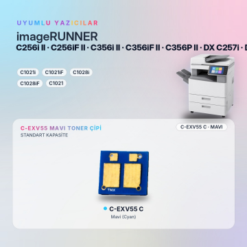 Canon C-EXV55 / iR-ADV C256 / C356 II · DX C257 / C357 Mavi Çip