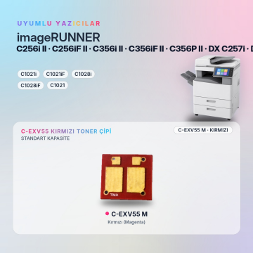 Canon C-EXV55 / iR-ADV C256 / C356 II · DX C257 / C357 Kırmızı Çip