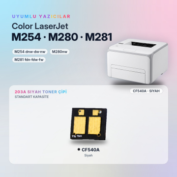 Hp 203A / CF540A Çip Siyah/ Hp Color Laserjet Pro M254 / M280 / M281