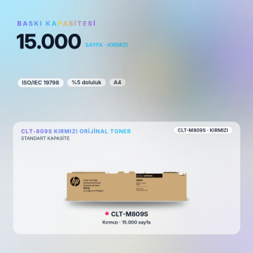 Samsung CLT-M809S / CLX-9201 / CLX-9251 / CLX-9301 Kırmızı Orjinal Toner