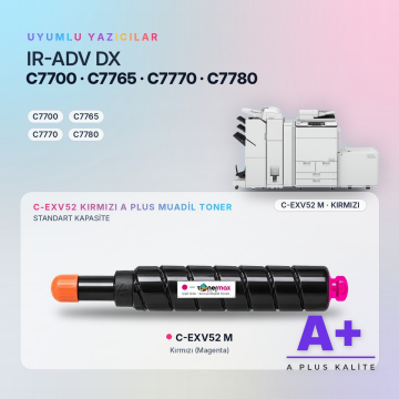 Canon C-EXV52 Kırmızı Muadil Toner A Plus / IR-ADV DX C7700 / C7765 / C7770 / C7780