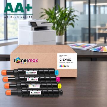 Canon C-EXV52 CMYK Muadil Toner Seti AA Plus / IR-ADV DX C7700 / C7765 / C7770 / C7780
