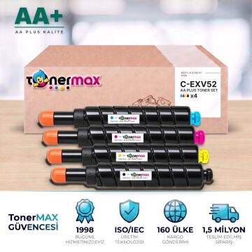 Canon C-EXV52 CMYK Muadil Toner Seti AA Plus / IR-ADV DX C7700 / C7765 / C7770 / C7780