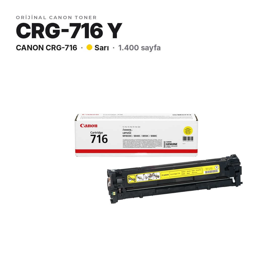 Canon CRG-716 Y Sarı orijinal toner
