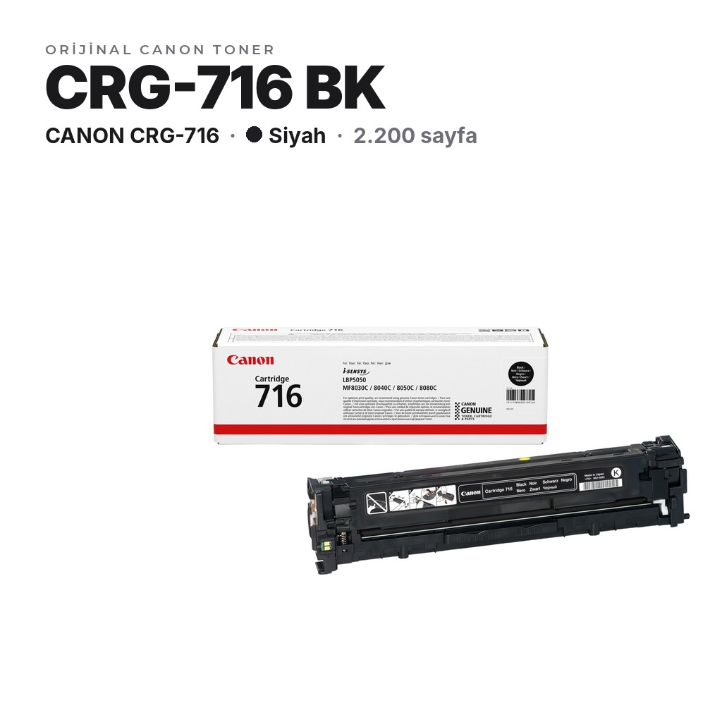 Canon CRG-716 BK Siyah orijinal toner