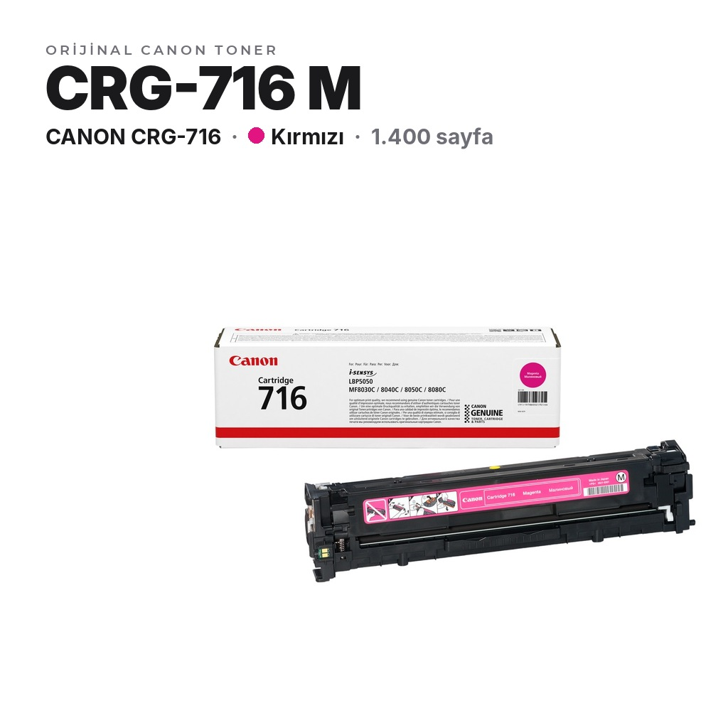 Canon CRG-716 M Kırmızı orijinal toner