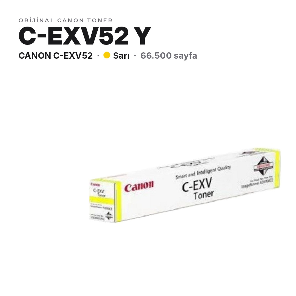 Canon C-EXV52 Y Sarı orijinal toner
