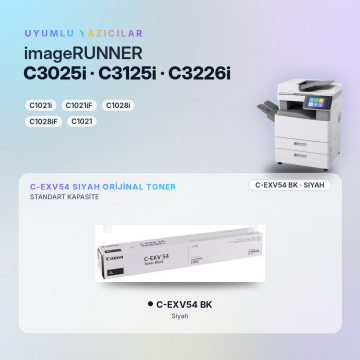 Canon C-EXV54 / iR C3025i / C3125i / C3226i Siyah Orjinal Toner