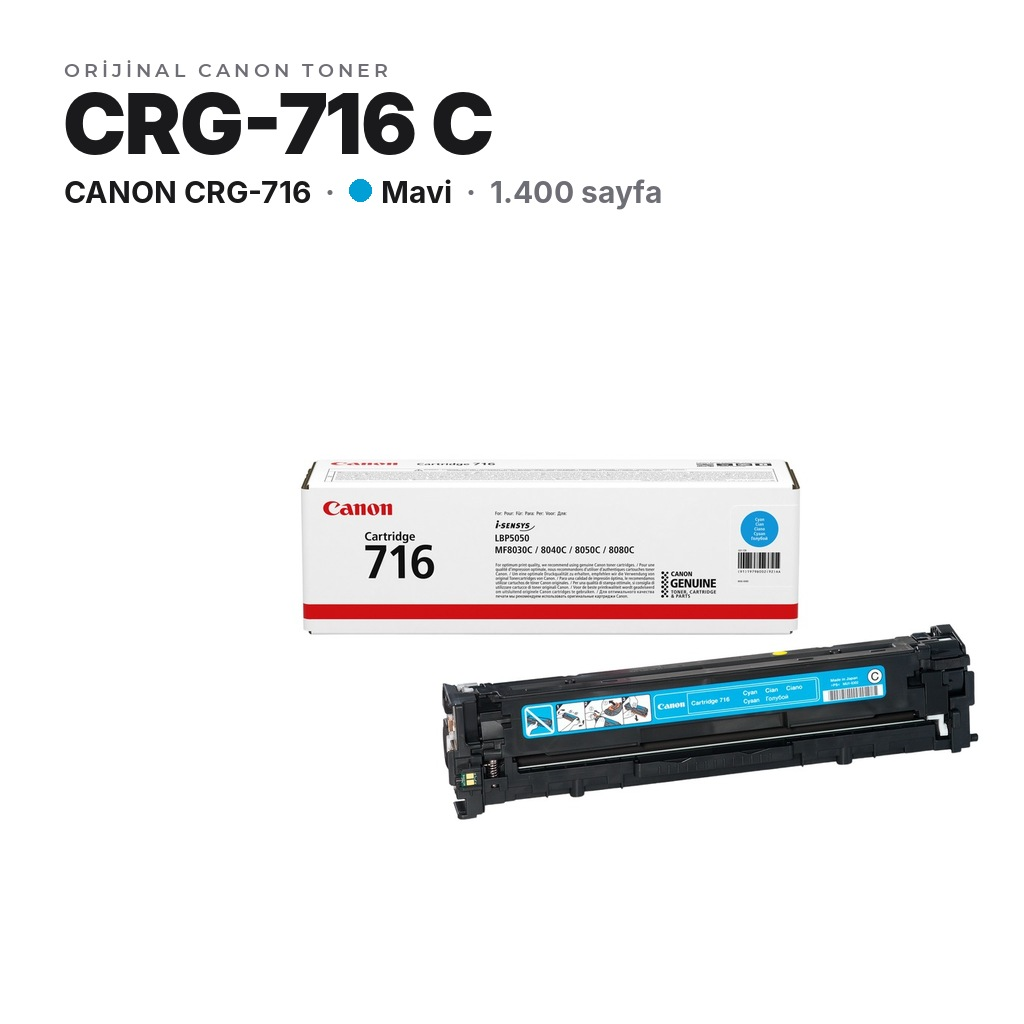 Canon CRG-716 C Mavi orijinal toner