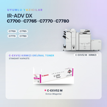 Canon C-EXV52 / IR-ADV DX C7700 / C7765 / C7770 / C7780 Kırmızı Orjinal Toner