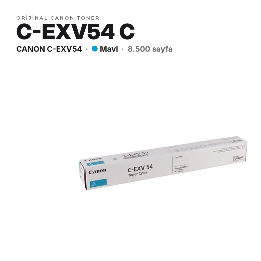TonerMAX® Canon C-EXV54 Mavi Orijinal Toner