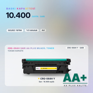 Canon CRG-064H Sarı Muadil Toner AA Plus / LBP722Cdw / LBP732Cdw / MF832Cdw / MF842Cdw
