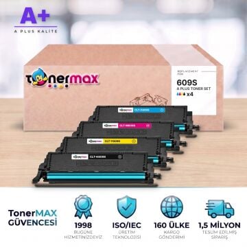 Samsung CLT-609S CMYK Muadil Toner Seti A Plus / CLP-770 / CLP-775 / CLT-K609S / CLT-C609S / CLT-M609S / CLT-Y609S