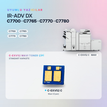 Canon C-EXV52 / IR-ADV DX C7700 / C7765 / C7770 / C7780 Mavi Çip