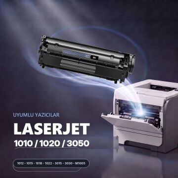 HP 12A / Q2612A Muadil Toner - AA PLUS / 1010/1012i/1015/1018/1020/1022