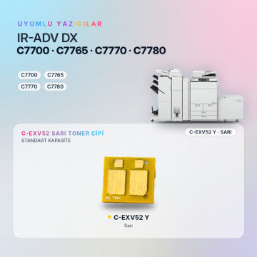 Canon C-EXV52 / IR-ADV DX C7700 / C7765 / C7770 / C7780 Sarı Çip