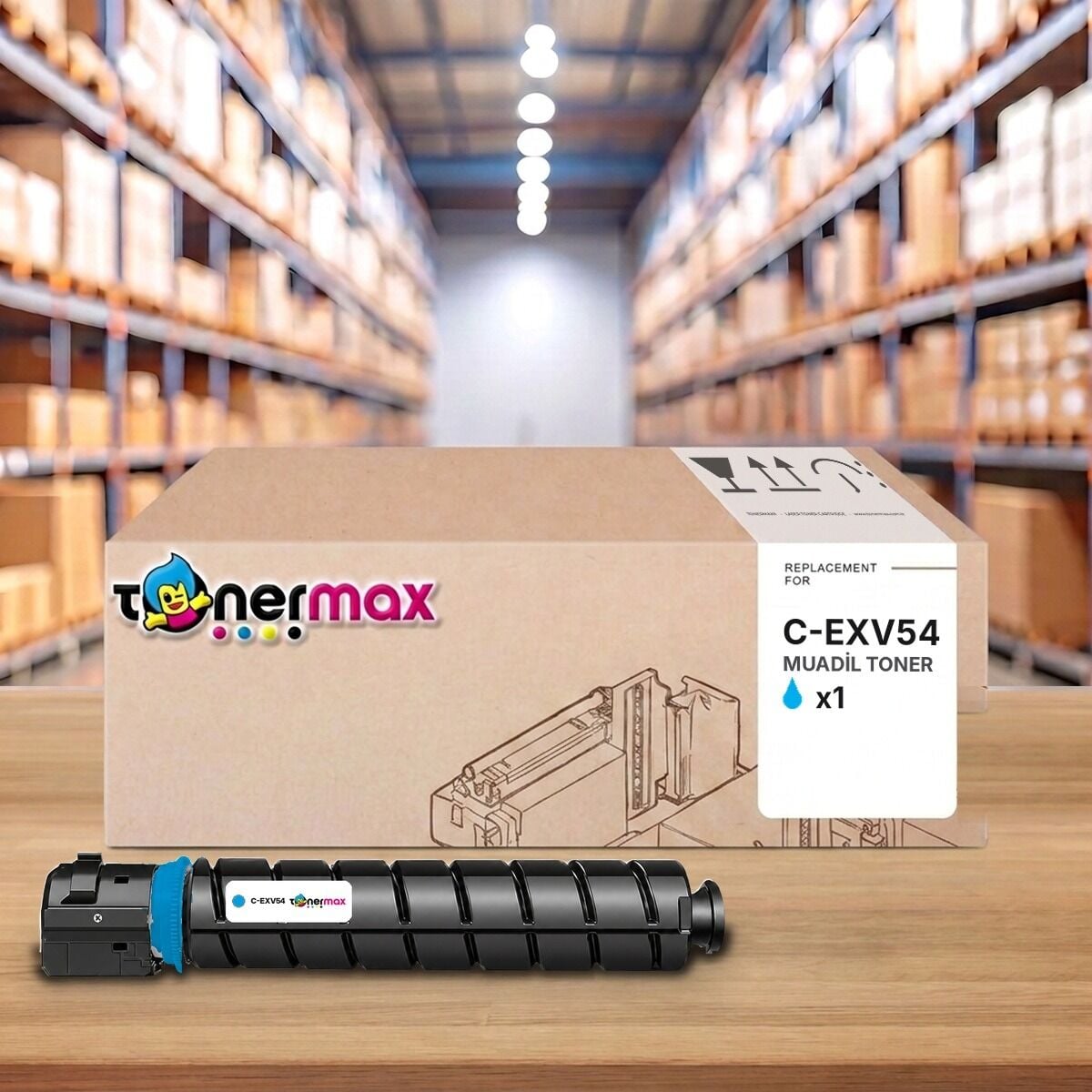 Canon C-EXV54 C Mavi muadil toner