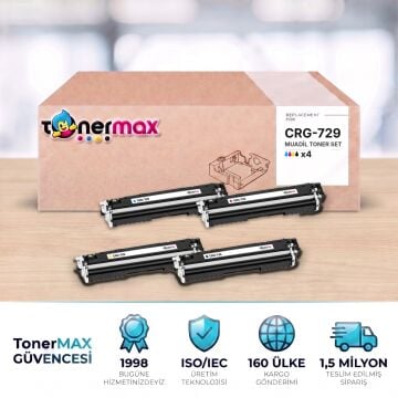 Canon CRG-729 CMYK Muadil Toner Seti - Çipli / LBP7010C / LBP7018C
