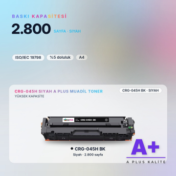 Canon CRG-045H Siyah Muadil Toner A Plus / LBP611Cn / LBP613Cdw / MF631Cn / MF633Cdw / MF635Cx