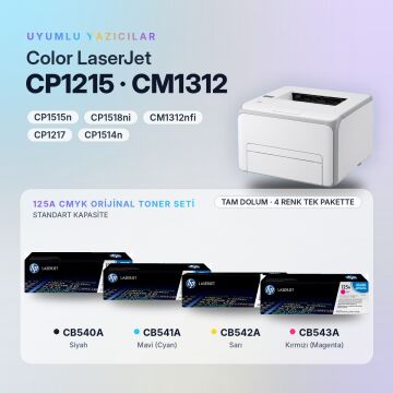 HP 125A CB540A  / CP1215 / CP1515 / CM1312 Set Orjinal Toneri