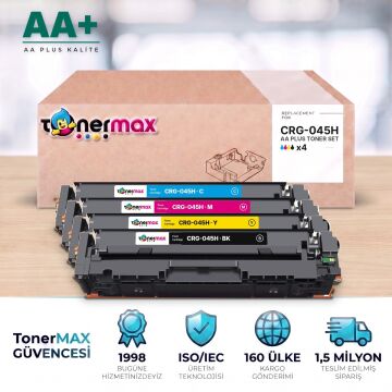 Canon CRG-045H CMYK Muadil Toner Seti AA Plus / LBP611Cn / LBP613Cdw / MF631Cn / MF633Cdw / MF635Cx