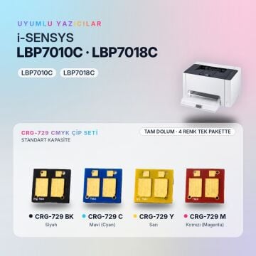 Canon CRG-729 CMYK Set Çip / LBP7010C / LBP7018C