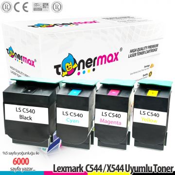 Lexmark C544 / C546 / X544 / X546 / X548 Muadil Toner Set - A Plus