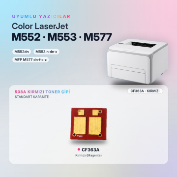 Hp 508A CF363A / Color LaserJet Enterprise M552 / M553 / MFP M577 Kırmızı Çip