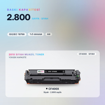 Hp 201X / CF400X Muadil Toner Siyah / M252 / M274 / M277