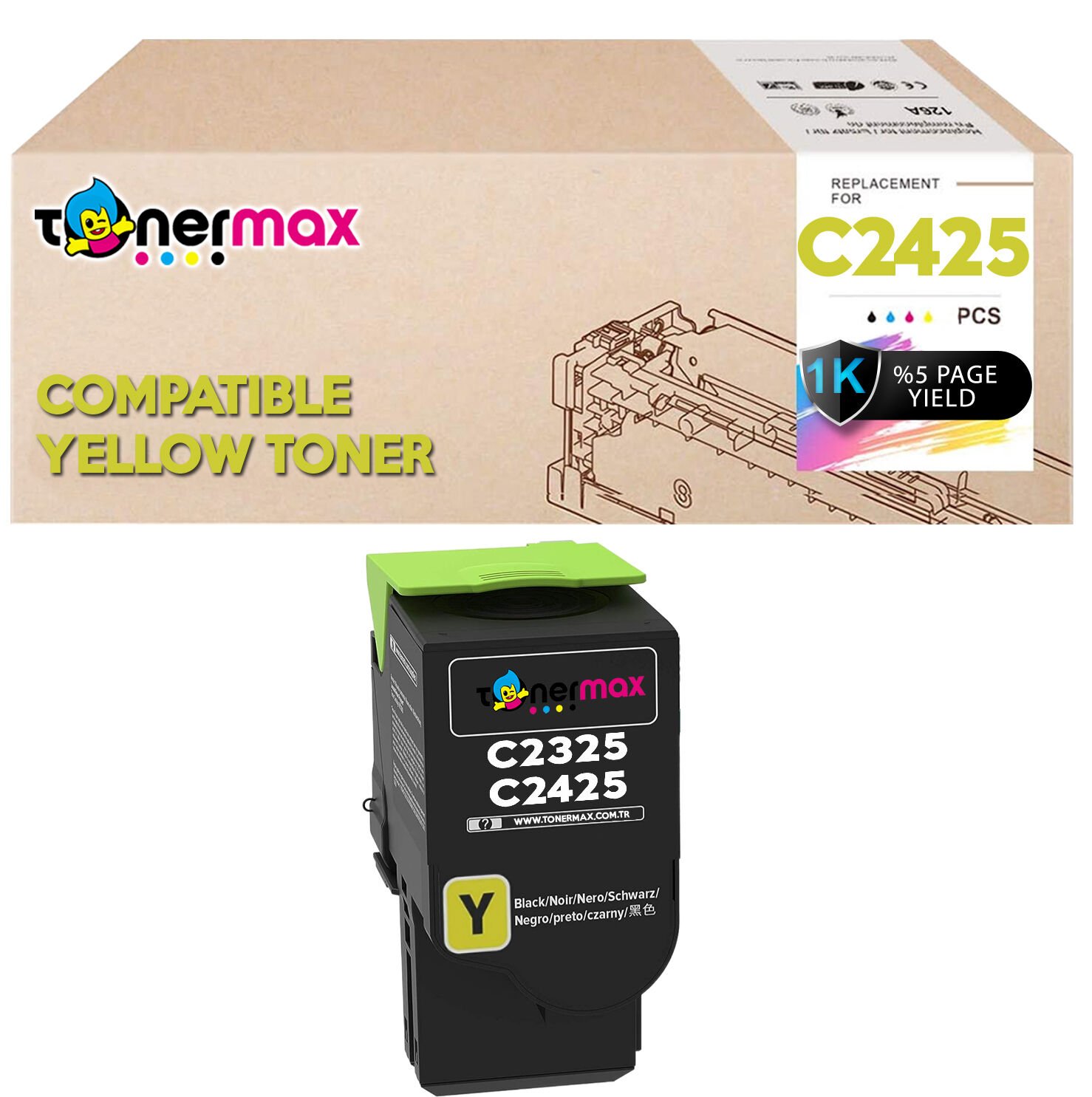 Lexmark C2425-C2350Y0 Sarı Muadil Toner / C2425dw / C2325dw /MC2325adw /MC2425adw /MC2535adwe /MC2640adwe