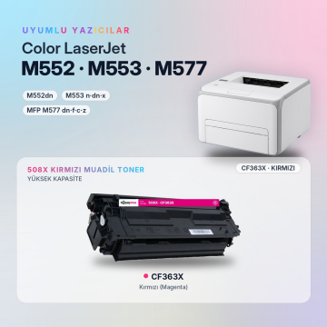 Hp 508X CF363X Kırmızı Muadil Toner - Çipli / Color LaserJet Enterprise M552 / M553 / MFP M577