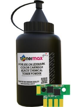 Lexmark C2425-C2350K0 Siyah Toner Tozu ve Çipi / C2425dw / C2325dw /MC2325adw /MC2425adw /MC2535adwe /MC2640adwe